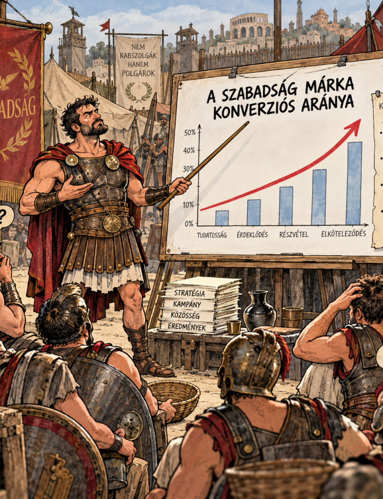 Gladiátorok a szabadságmárka-diagram előtt
