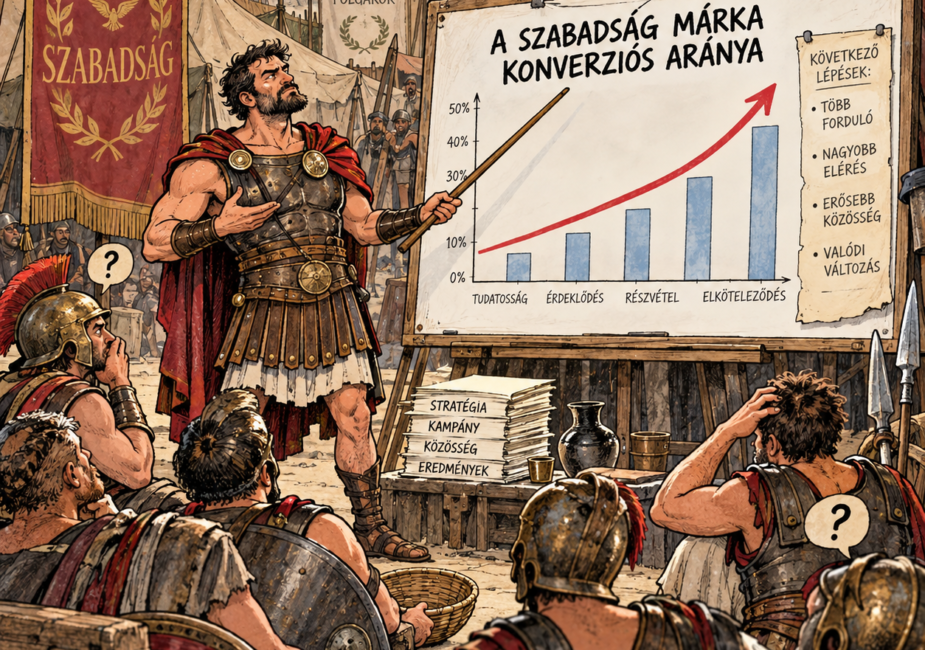 Gladiátorok a szabadságmárka-diagram előtt